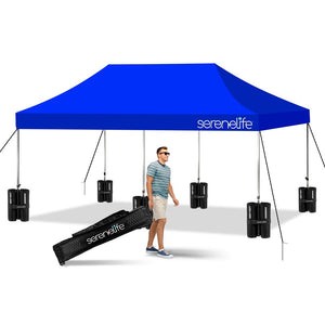 Pop Up Canopy Tent 10x20 Waterproof UV Protection Navy Blue