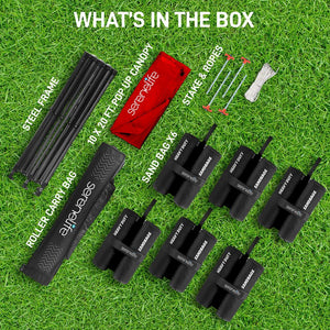 Pop Up Canopy Tent 10x20 - Waterproof UV Blocker, Portable, Red