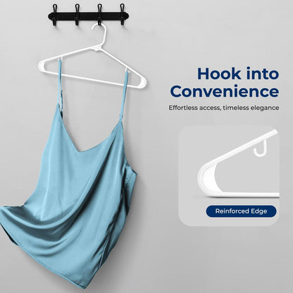SereneLife 150 Pack Plastic Hangers, Non-Slip, Space-Saving Closet Organizers, Durable and Strong for Shirts, Sweaters, Hoodies, Kids Clothes & Dresses, Ultra-Thin, Lightweight