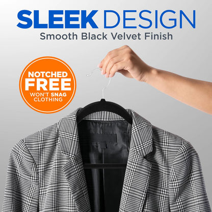 Velvet Hangers 10-Pack, Non-Slip, 360° Swivel Hook, Space-Saving