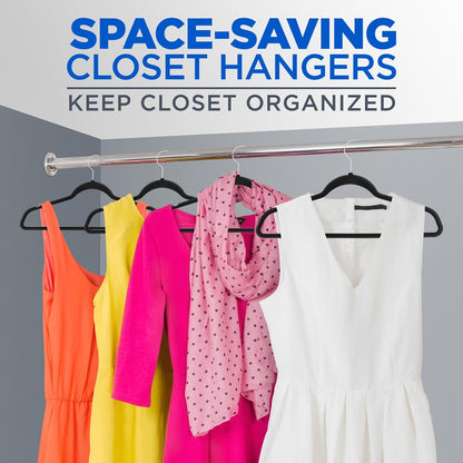 Velvet Hangers 10-Pack, Non-Slip, 360° Swivel Hook, Space-Saving