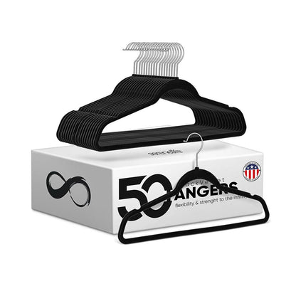Velvet Non-Slip Hangers 50-Pack, Space-Saving, 360° Swivel Hook