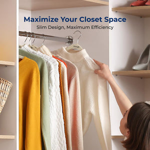 10 Pack Velvet Hangers - Non-Slip, Space-Saving, 360° Swivel, Ivory