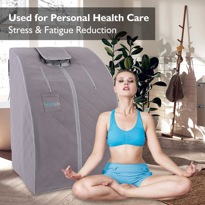 Sauna infrarouge portable pour la détox à domicile, coussin chauffant pour les pieds, gris 