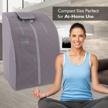 Sauna infrarouge portable pour la détox à domicile, coussin chauffant pour les pieds, gris 