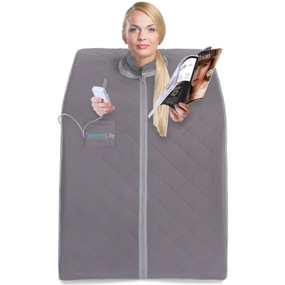 Sauna infrarouge portable pour la détox à domicile, coussin chauffant pour les pieds, gris 