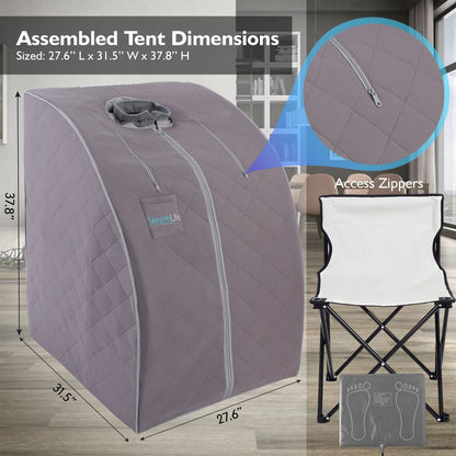 Sauna infrarouge portable pour la détox à domicile, coussin chauffant pour les pieds, gris 