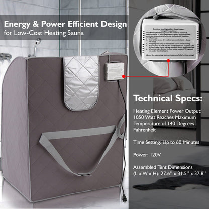 Sauna infrarouge portable pour la détox à domicile, coussin chauffant pour les pieds, gris 