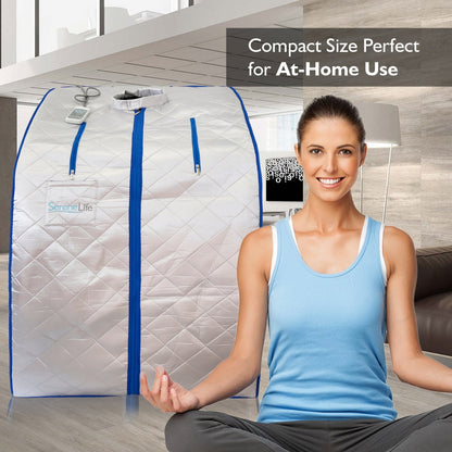 Portable Infrared Sauna for Detox, 1050W Heated Foot Pad, Silver