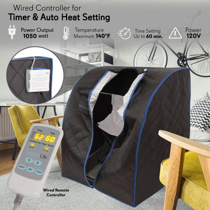 Sauna compacte et portable - Spa de désintoxication personnel à domicile Thérapie par la vapeur Sauna chauffé 