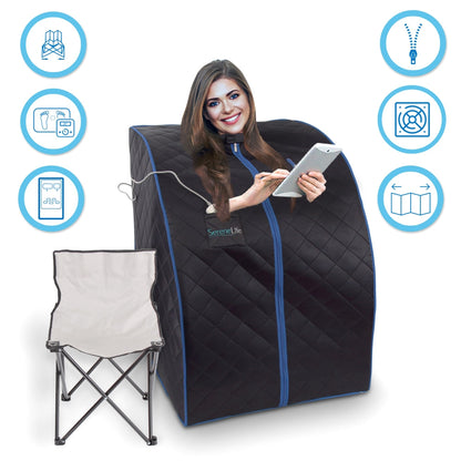 Sauna compacte et portable - Spa de désintoxication personnel à domicile Thérapie par la vapeur Sauna chauffé 