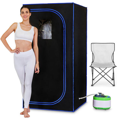 Sauna portable pour la maison pour la détox, cuiseur vapeur 4L, chaise pliante, gris 