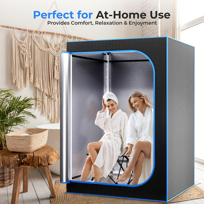 Portable 2-Person Sauna Tent, Detox & Relax, 4L Steamer, 2 Chairs, Black