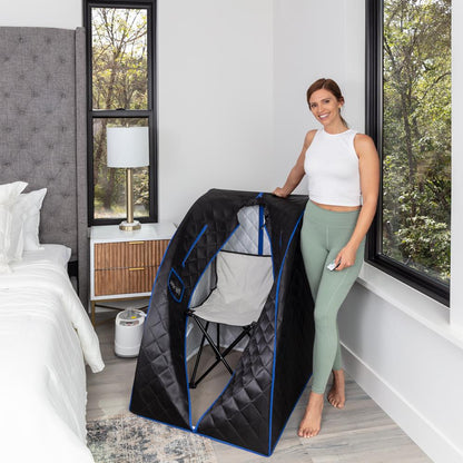 Sauna portable pour la maison, thérapie de détoxification, cuiseur vapeur de 2L, chaise pliante, télécommande 
