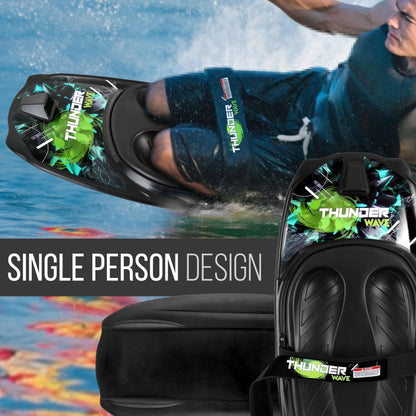 Water Sport Kneeboard for All Ages, Reinforced Polyurethane, Green