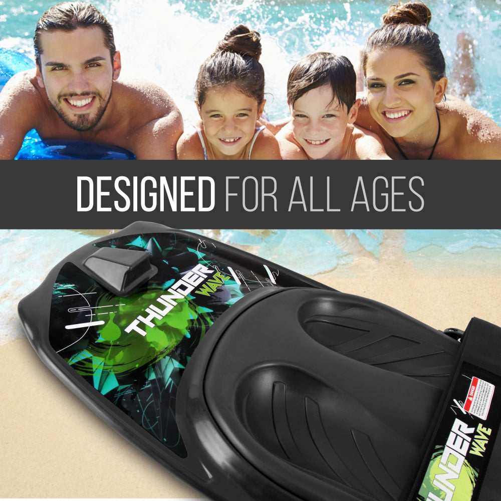 Water Sport Kneeboard for All Ages, Reinforced Polyurethane, Green