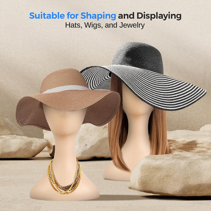 Tête de mannequin pour coiffage de perruque, surface lisse, plastique durable, couleur de peau 