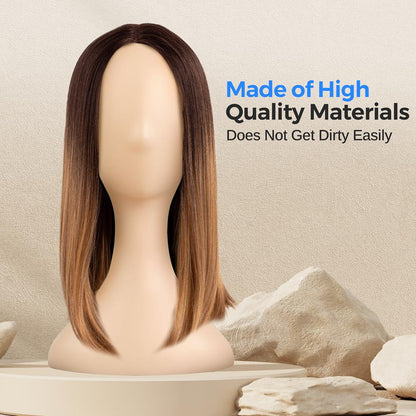 Tête de mannequin pour coiffage de perruque, surface lisse, plastique durable, couleur de peau 