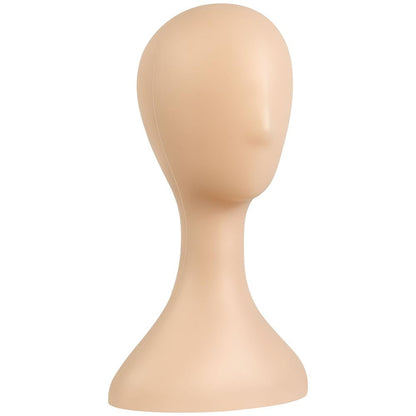 Tête de mannequin pour coiffage de perruque, surface lisse, plastique durable, couleur de peau 