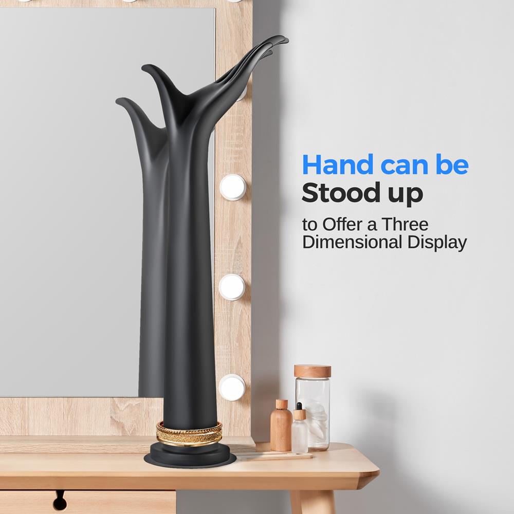 Jewelry Display Hand Holder, Elegant 18.5" Mannequin, Sturdy PP+Metal