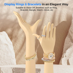 Jewelry Display Hand Stand, Elegant 18.5" Mannequin, Skin Tone