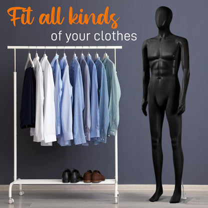 Male Mannequin 73" Adjustable Head Flexible Limbs Detachable Design