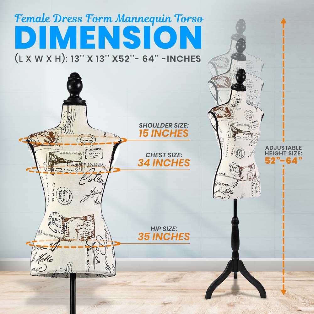 Female Torso Mannequin Display - Adjustable Stand, Durable, Easy Assembly