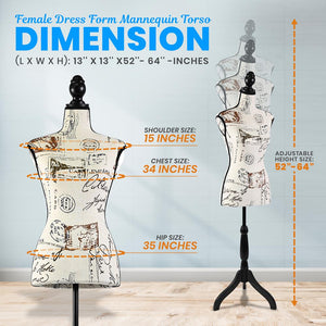 Female Torso Mannequin Display - Adjustable Stand, Durable, Easy Assembly