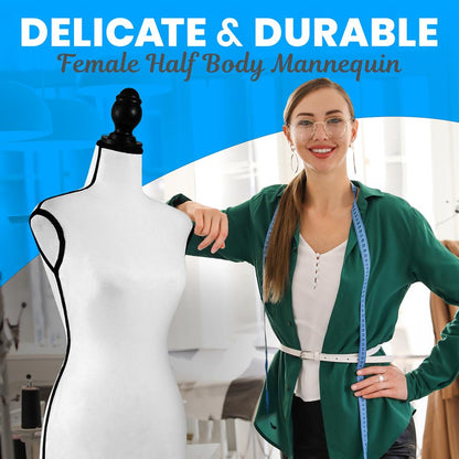 Mannequin de robe féminine, hauteur réglable, torse en mousse, blanc 