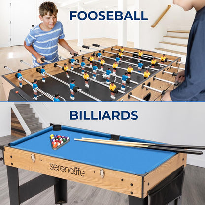 Table de jeu 6-en-1 de 48", MDF gain de place, utilisation intérieure/extérieure 