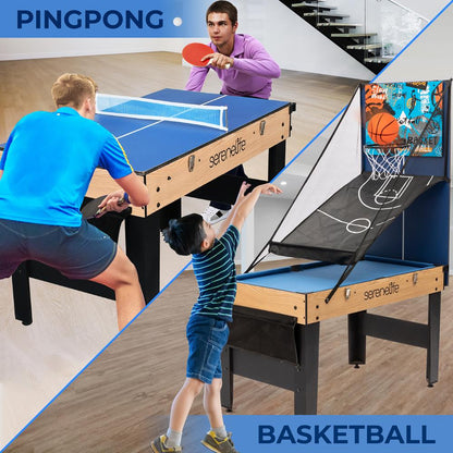 Table de jeu 6-en-1 de 48", MDF gain de place, utilisation intérieure/extérieure 