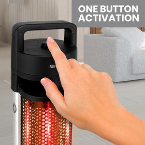 Infrared Patio Heater, Efficient Carbon Fiber, Aluminum Frame, Indoor/Outdoor