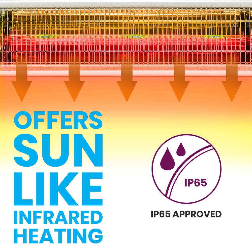 Infrared Patio Heater, Efficient 1500W, Aluminum, Remote Control