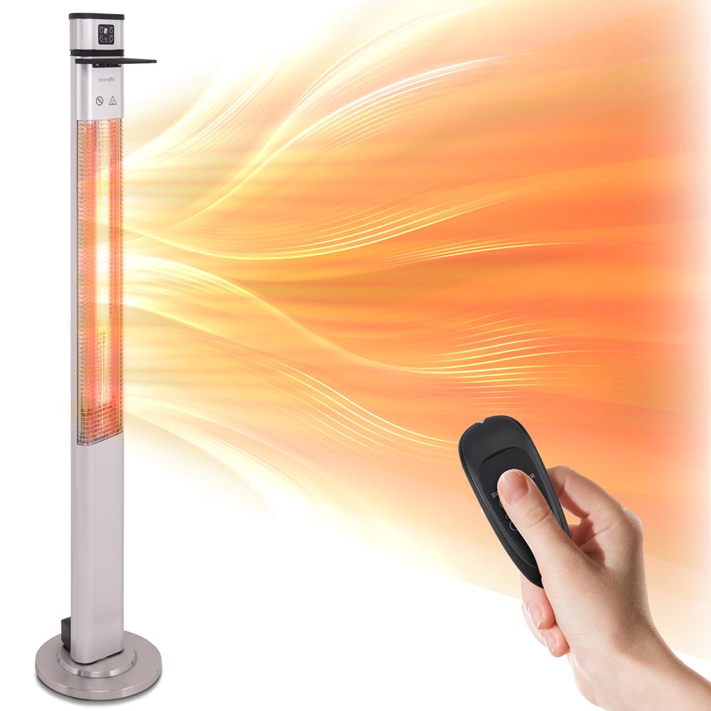 Infrared Patio Heater 1500W Remote Control Aluminum Alloy Indoor/Outdoor