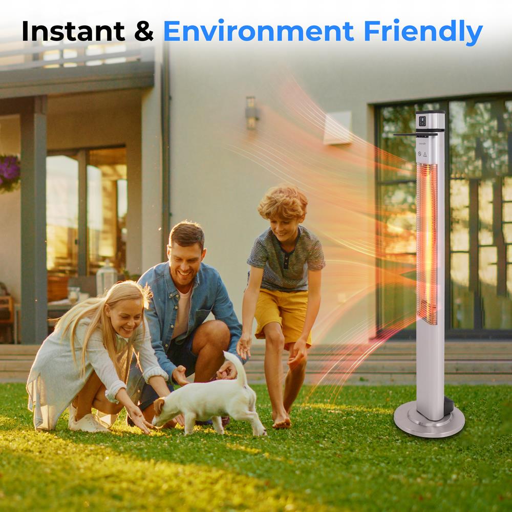 Infrared Patio Heater 1500W Remote Control Aluminum Alloy Indoor/Outdoor
