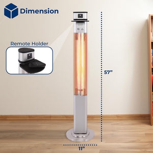 Infrared Patio Heater 1500W Remote Control Aluminum Alloy Indoor/Outdoor