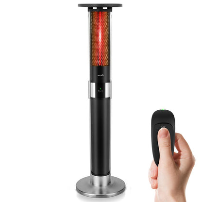 Chauffage de patio infrarouge, efficace 1500W, cadre en aluminium, télécommande 