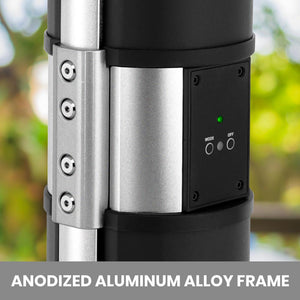 Infrared Patio Heater, Efficient 1500W, Aluminum Frame, Remote Control