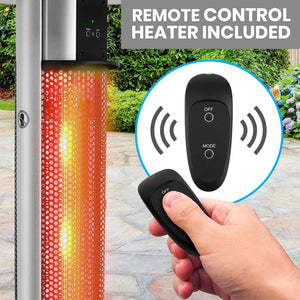 Infrared Patio Heater, Efficient Sun-like Heat, Carbon Fiber, Off Black