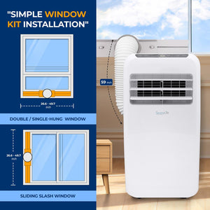 Portable Air Conditioner 10,000 BTU Efficient Cooling Dehumidifier White