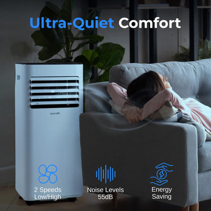 Portable Air Conditioner 10000 BTU Efficient Cooling Dehumidifier White
