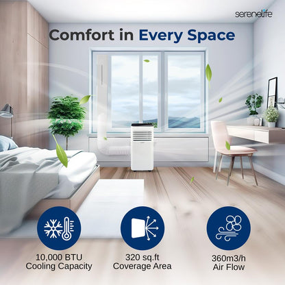 Portable Air Conditioner 10000 BTU Efficient Cooling Dehumidifier White