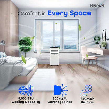 Portable Air Conditioner 8000 BTU Efficient Cooling White