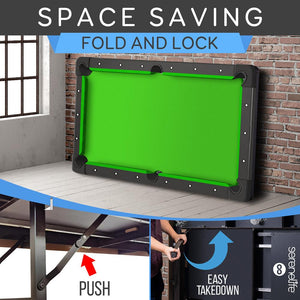 6-Ft Folding Pool Table, Space-Saving, Durable Surface, Portable Design
