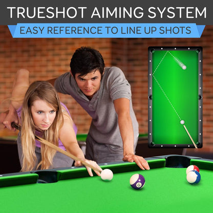 6-Ft Folding Pool Table, Space-Saving, Durable Surface, Portable Design