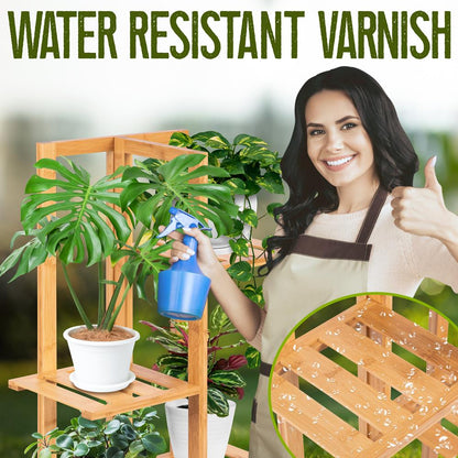 Support de Plante en Bambou 5 Niveaux Économiseur d'Espace Écologique Intérieur/Extérieur 