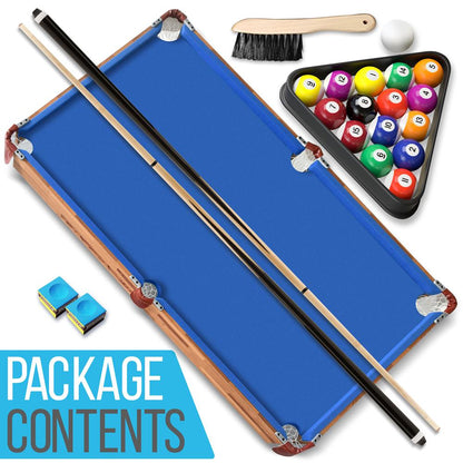 54'' Portable And Foldable Wooden Pool Table With Accessory Kit