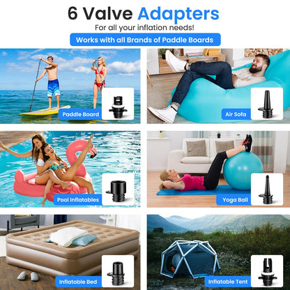 Electric Paddle Board Pump - Fast Inflation, 20 PSI, LCD Display
