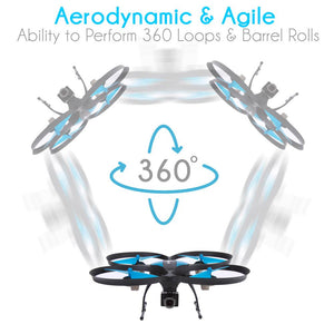 Wifi Drone Quad-Copter Wireless Uav With Hd Camera + Video Recording