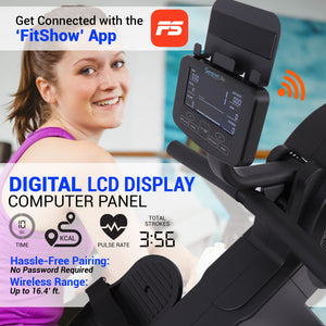 Smart Rowing Machine, 16-Level Magnetic Resistance, Bluetooth, Folding